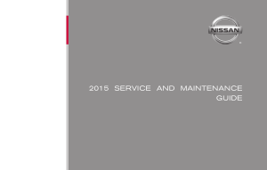 2015 Nissan Misc service maintenance guide